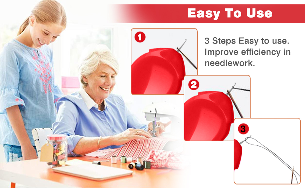 3pcs Sewing Needle Threaders, Ideal for Hand and Machine Threading