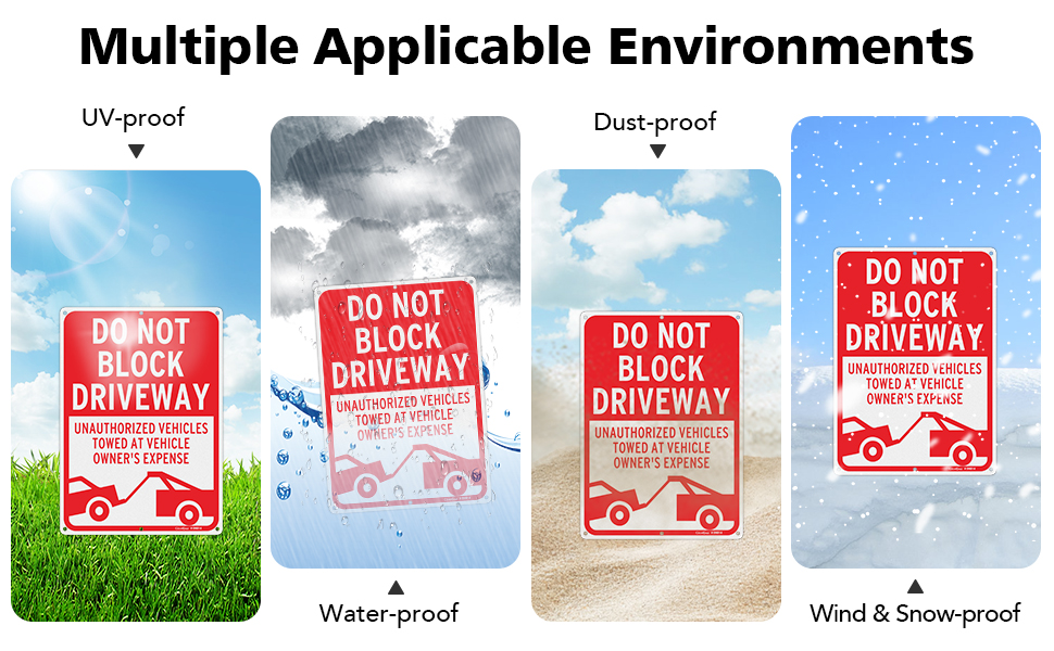 GicnKeuz Large Do Not Block Driveway Sign, 14x10 Inches