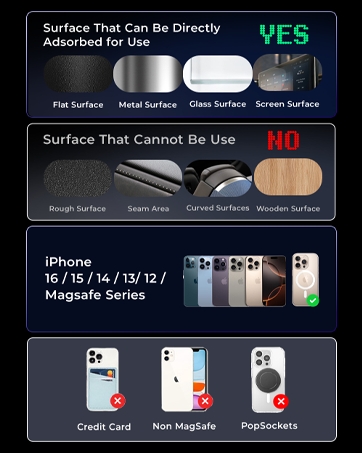 Vacuum Suction Magsafe Wireless Car Mount Charger