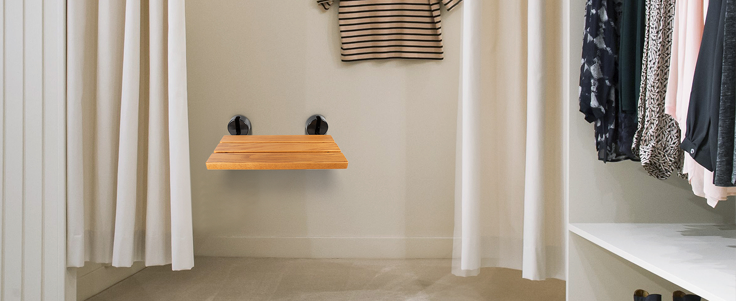 DynaLiving Folding Shower Seat Wall Mounted 20‘’ Fold Down