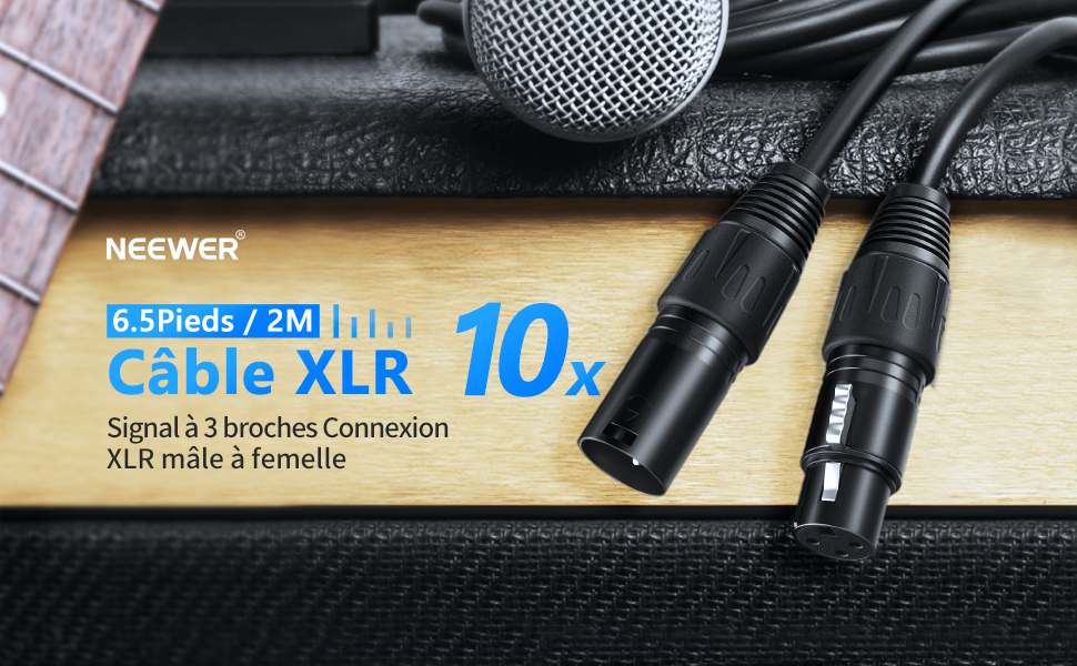 Neewer® Câbles de lumière DMX 10Pièce 6.5 pieds / 2 mètres Stage