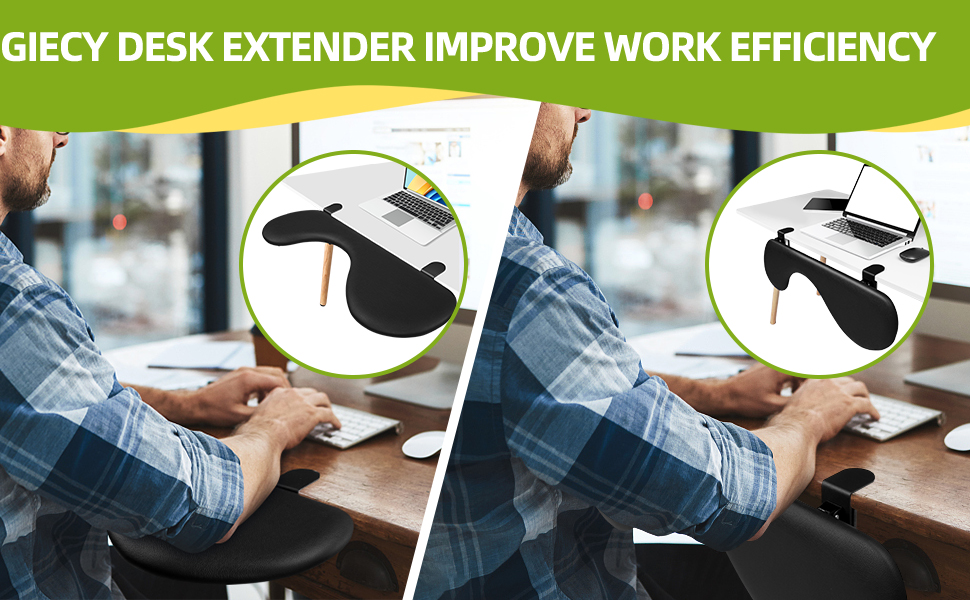Giecy Desk Extender Adjustable Arm Rest Support for arm Support for