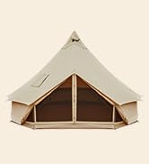 KingCamp Outdoor waterdichte katoenen canvas klokkentent voor het hele jaar door, beige, familie, campingtent