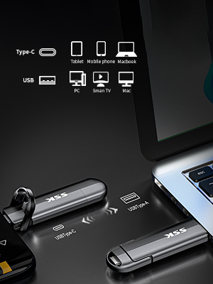 Amazon.com: SSK USB C Drive 1tb,Dual Flash Drive Speed up tp