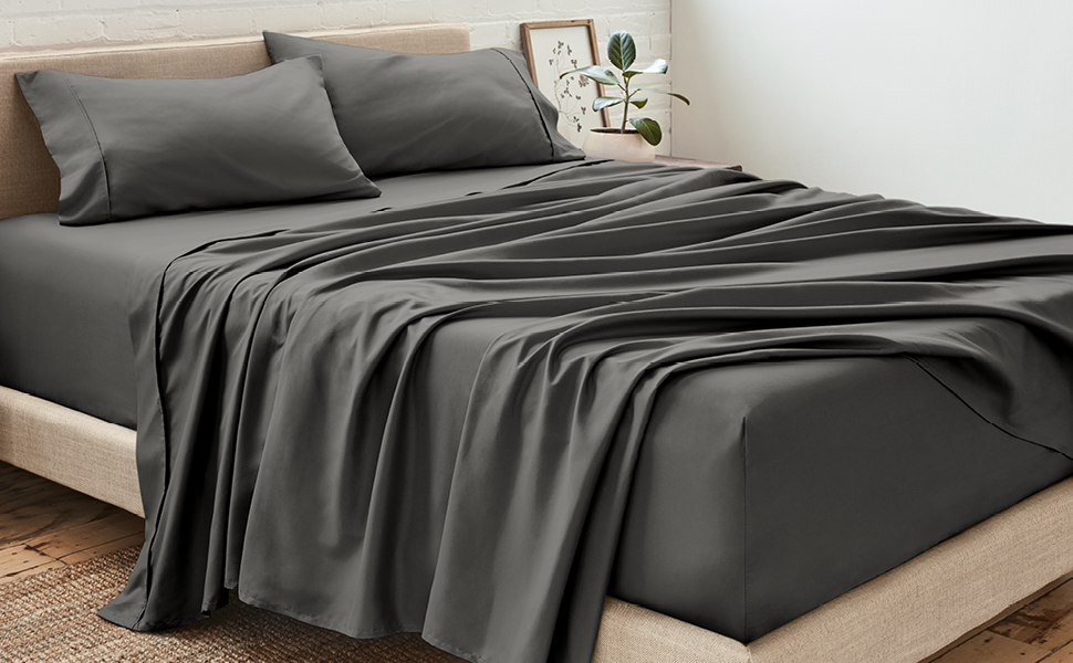 Bare Home Twin/Twin Extra Long Flat Sheet Premium 1800 UltraSoft Top Sheet