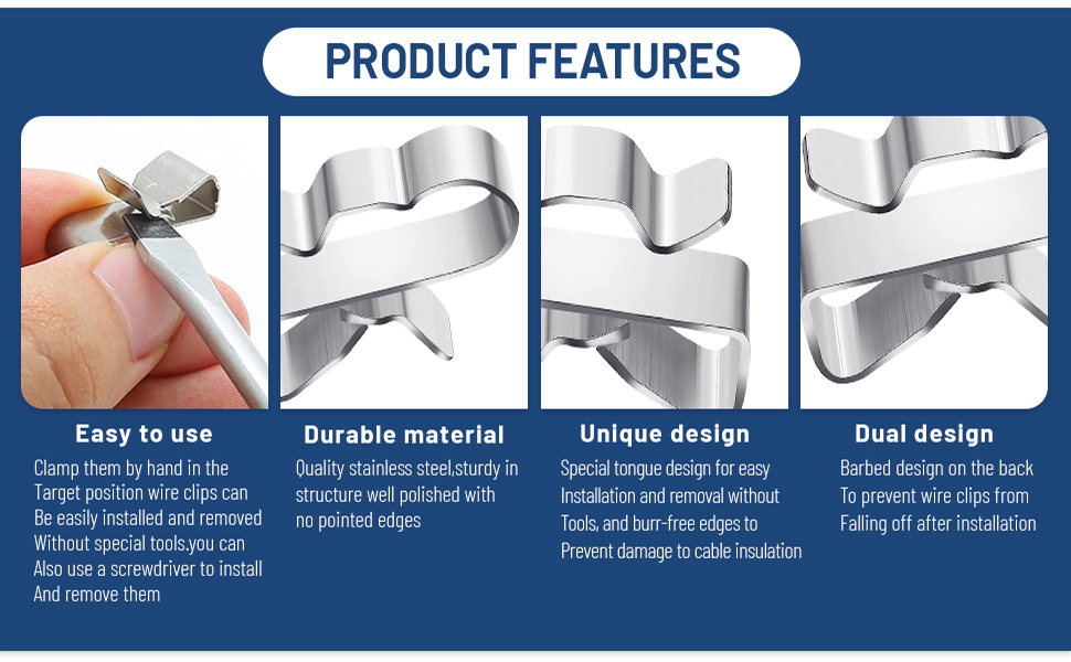 Stainless Steel Clips Trailer Wire Clips Wire Clamps Metal Cable Clips