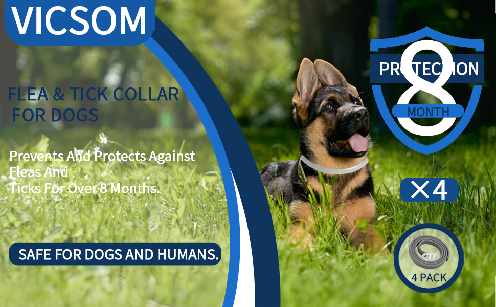 4 Pack Flea Collar for Dogs, Dog Flea and Tick Collar 8