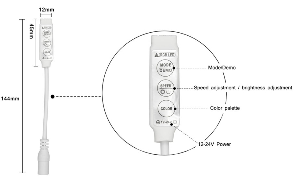 12V Switch ON/Off Dimmer