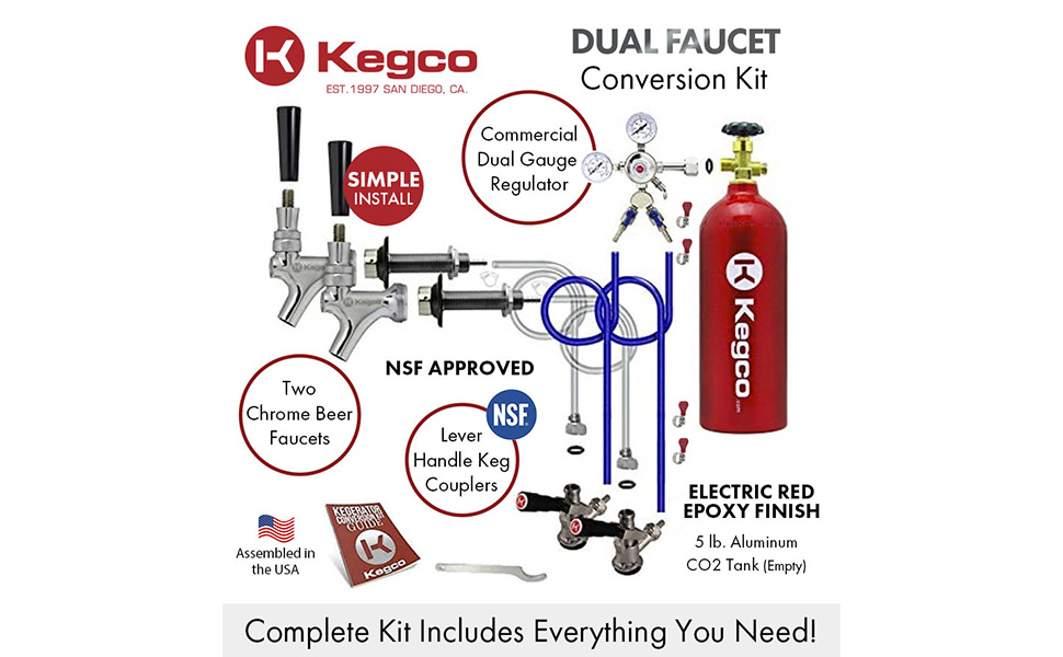 Kegco Ultimate Door Mount Kegerator 2 Tap Conversion Kit No Tank EBUCK2NT