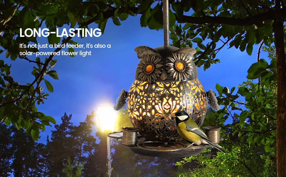 Outdoor solar bird feeders can also decorate your garden