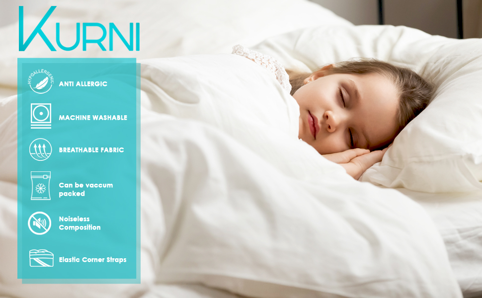 Kurni ® Super king Mattress Topper 4 Inch Thick White, Made with Fluffy