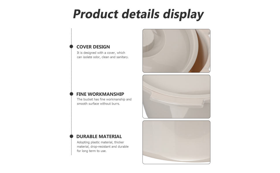 Cabilock Commode Bucket Replacement Commode Pail and Lid Bedside Commode Commode