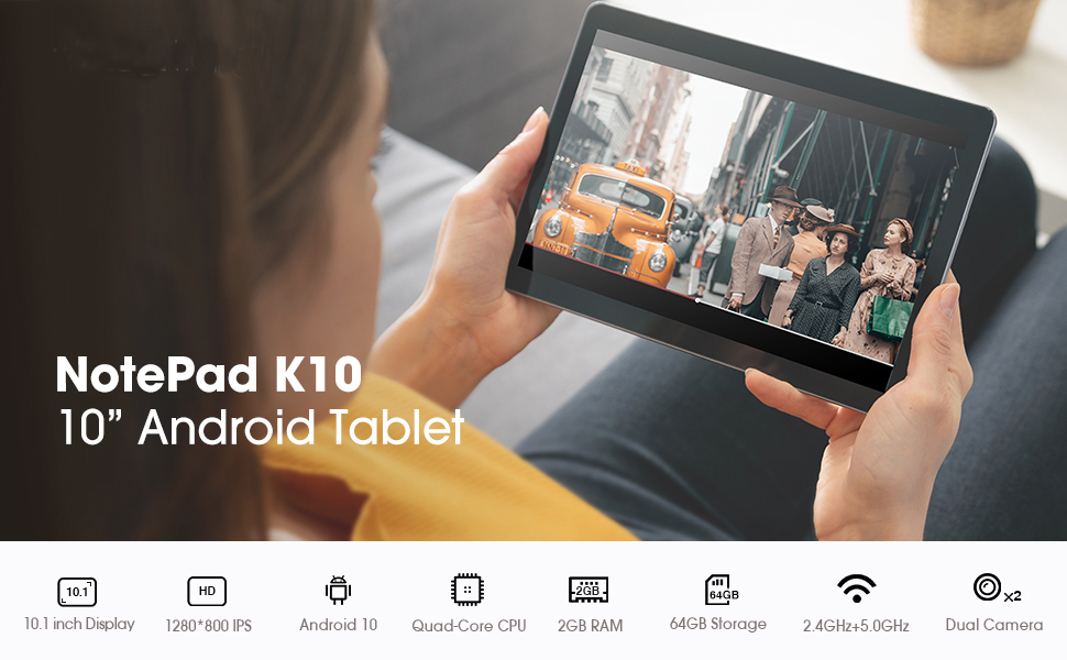 Dragon Touch NotePad K10 Tablet with 64 GB Storage, 256GB