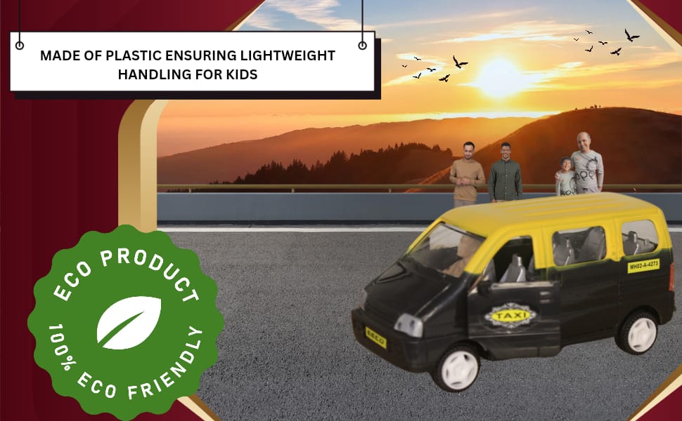 Friction Powered Van Taxi Toy - No Batteries! -9