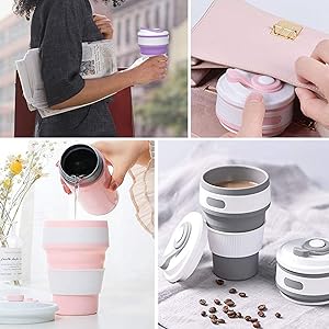 colapsable cup collapsible drinking cup reusable coffee cup with lid sets collapsible cup travel