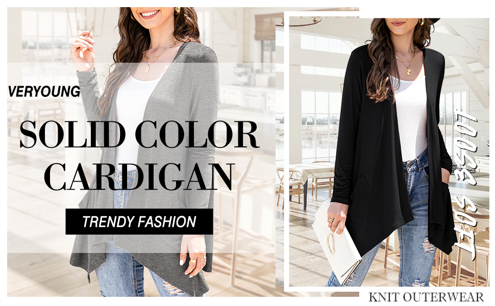 Veryoung Women's Lightweight Cardigan Casual Soft Long Sleeve Floral