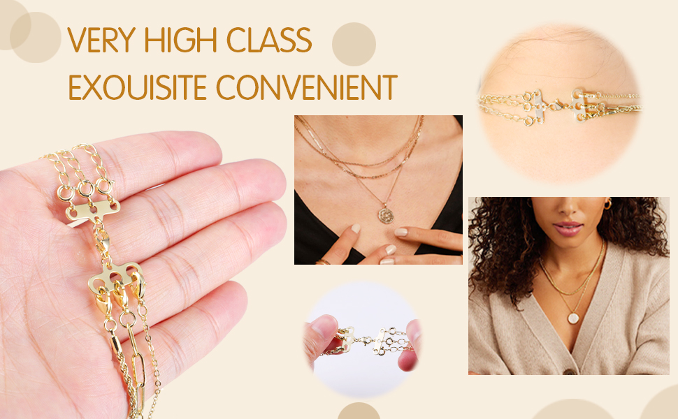 Necklace Layering Clasps 14K Gold Necklace Separator for Layering Necklace