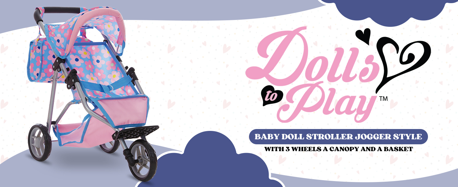 baby doll stroller jogger dolls girls kids toy toddler carriage realistic accessories dolls