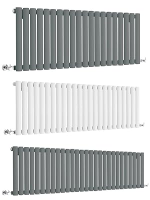 milano aruba modern single oval column panel radiator anthracite white