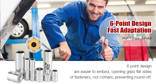 1/4" and 3/8" Drive Socket Set, 86-Piece Socket Wrench Set with Quick-Release Ratchet