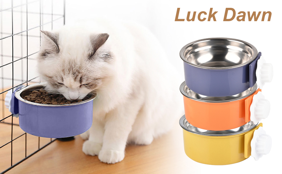 Crate Dog Bowl, Stainless Steel Removable Hanging Food