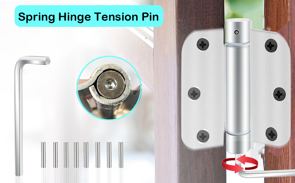 Spring Hinge Tension Pin Replacement Kit Self Closing Door