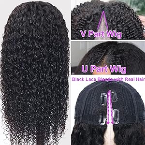 V part Kinky Curly Wig