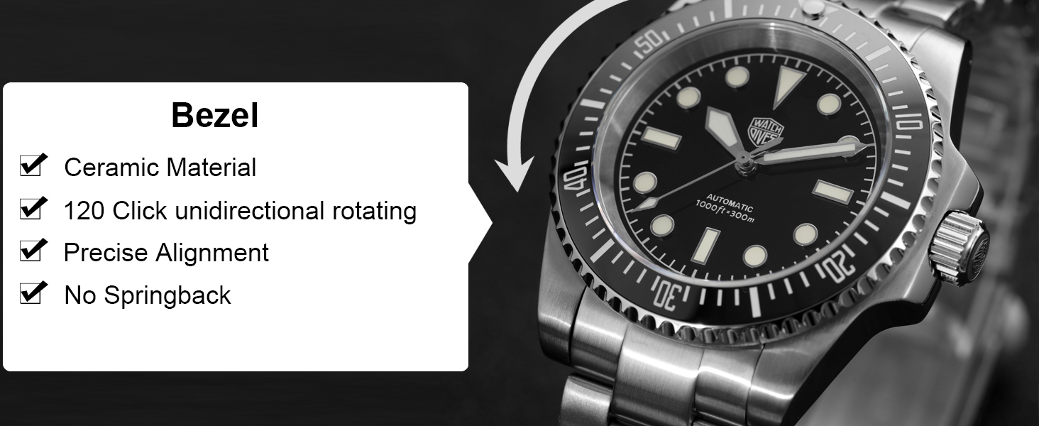 watchdives Automatic Diver Watches for Men, NH35 Movement