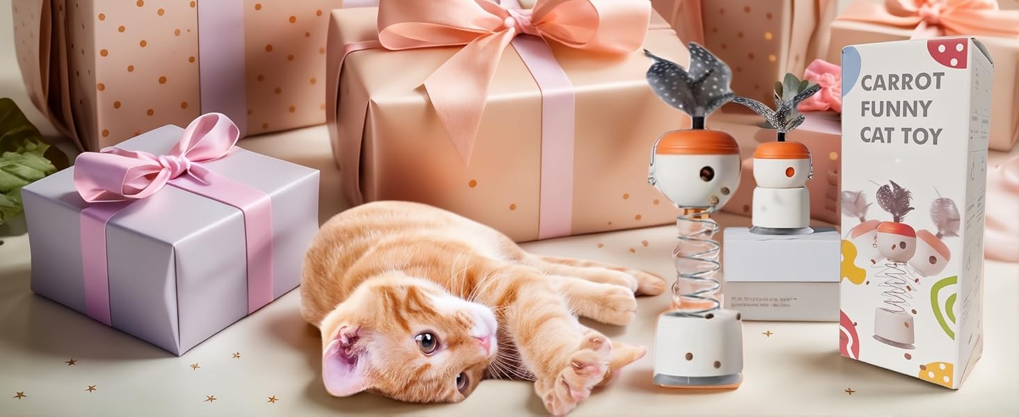 Interactive Cat Toy with Spring Swing