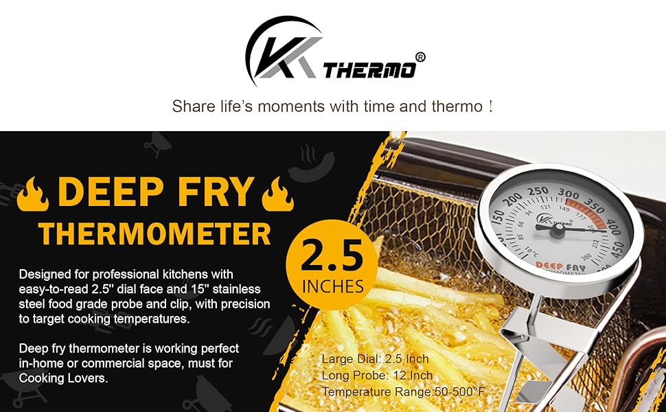 KT THERMO Deep Fry Candy Thermometer with Stainless Steel 2