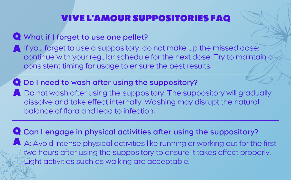 VIVE L'AMOUR SUPPOSITORIES FAQ
