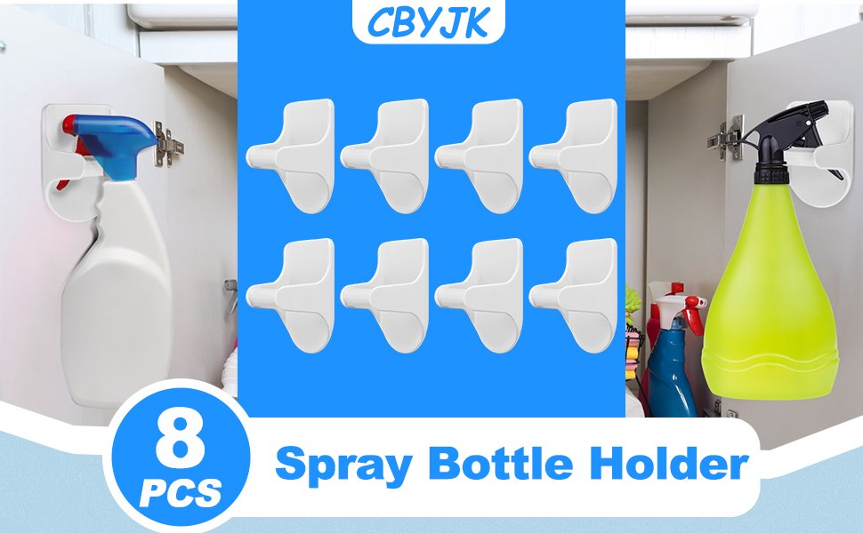 CBYJK Spray Bottle Holder Wall Mount, 8 Pack Adhesive