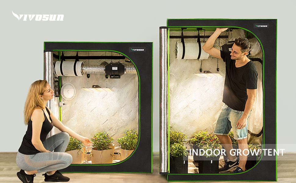 VIVOSUN 96"x96"x80" Mylar Hydroponic Grow Tent with Observation Window