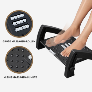Earwigadjustable foot resting under the desk at work, leg rests with massage and position of 6 heights, foot stool for office desk, footrest works for love, pain relief, support a good posture, black, black Relax for the rest office for the office leg for the office leg for the office leg for the rest office