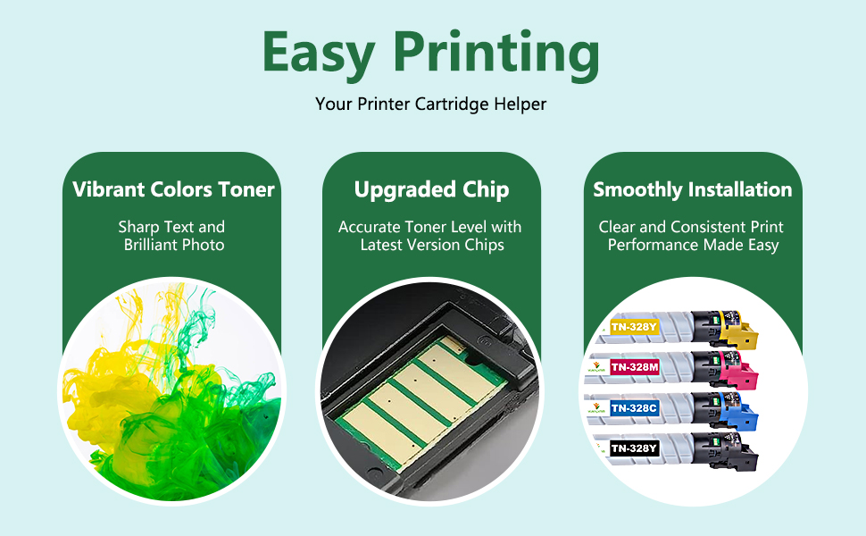 YUANQIMM TN328 Toner Cartridge TN328 TN328K TN328C TN328M