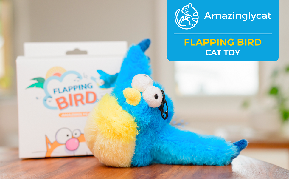Flapping Bird Cat Toy Interactive Chirping Bird Cat Toy