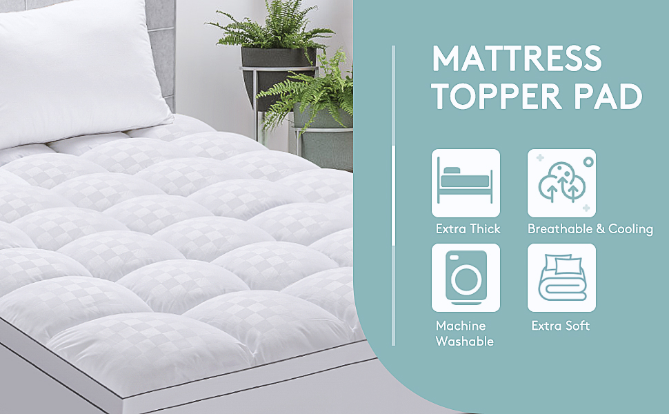 SameBed Mattress Topper Full XL,Extra Thick Mattress Pad