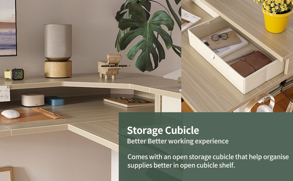 FEZIBO ‎160 x 60 cm L Shaped Standing Desk with 4 Drawers, Electric