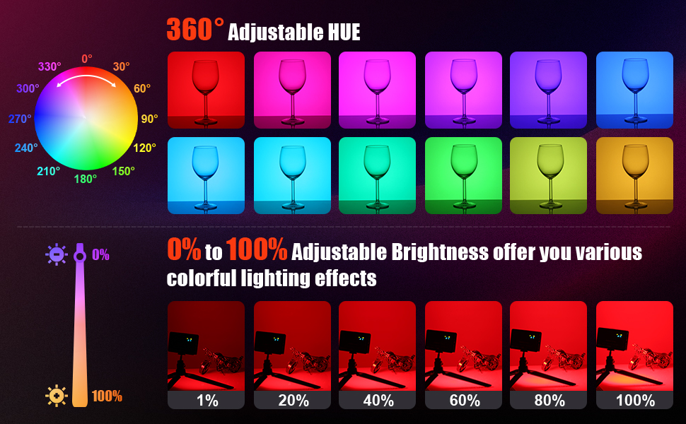 Amazon.com : Andoer W140 RGB Video Light, Portable LED Camera Light ...