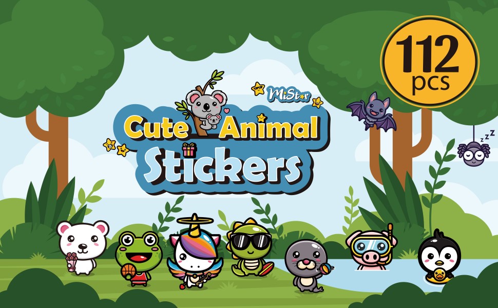 These cute stickers pack contains 110 PCS animal stickers for kids teens boys girls
