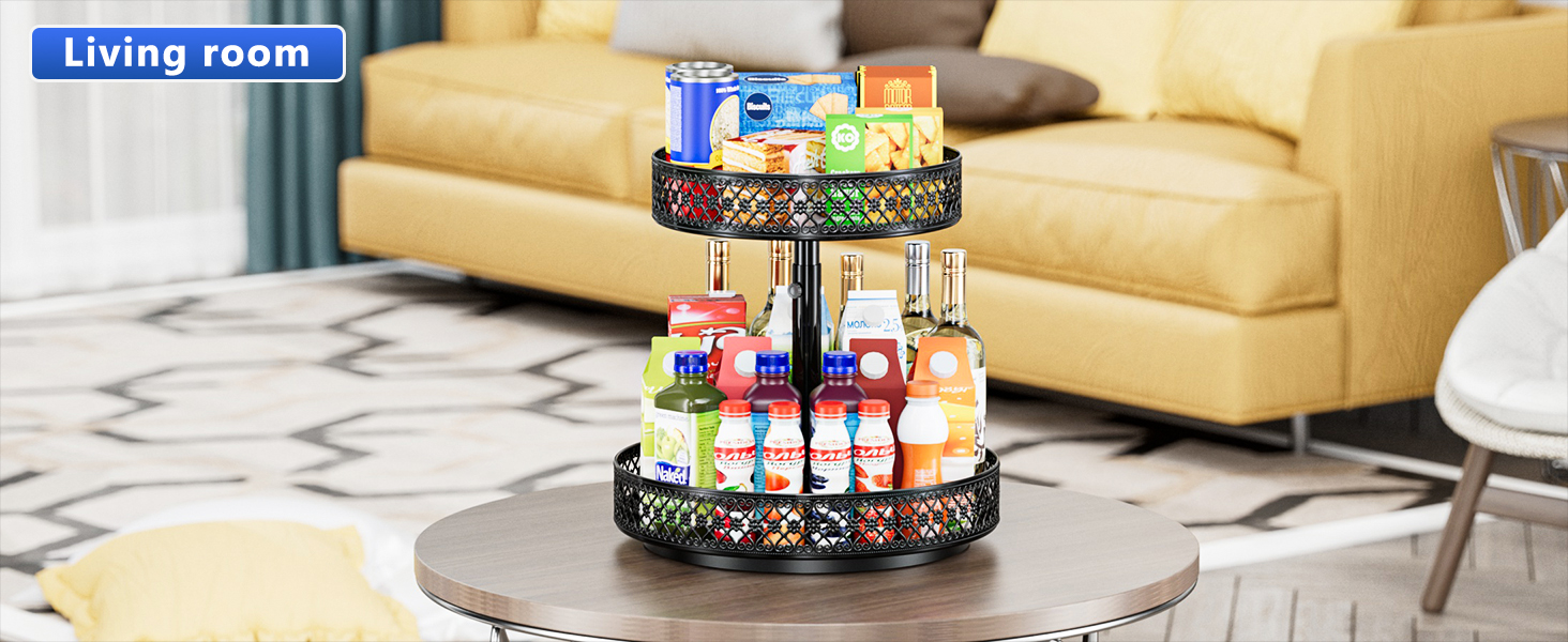 Lazy Susan Organizer 2 Tier Turntable Spice Rack 12 inch