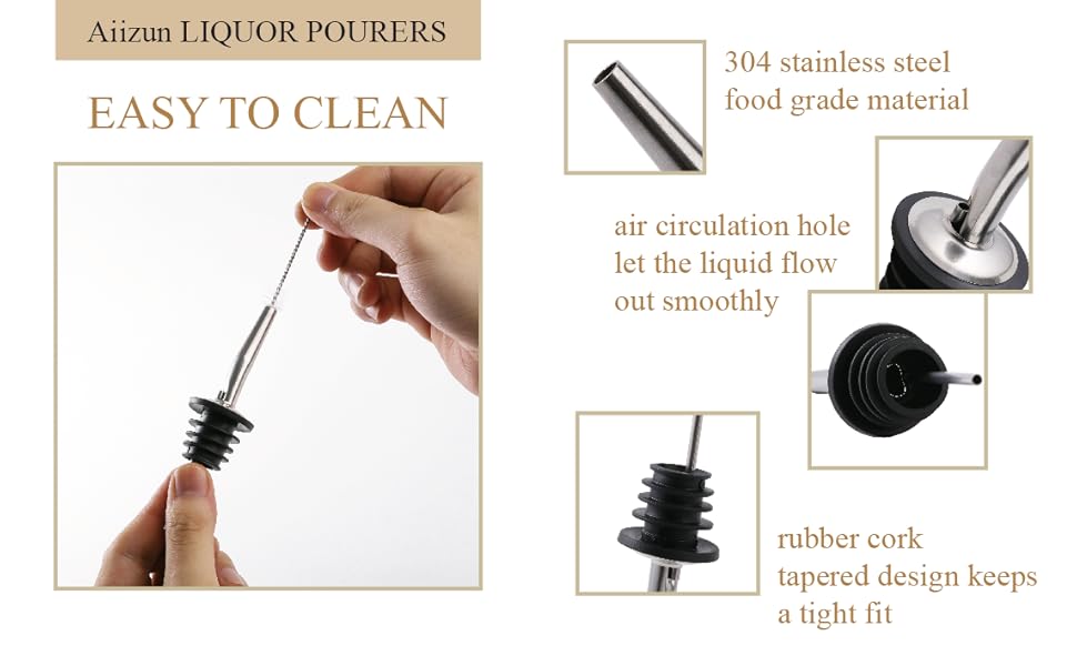 Aiizun Shot Glasses with Liquor Pourers Gift Set, Pack of 2 Shot Glasses with Pour Spouts, Christmas/Birthday Gift for Drink/Spirit/Espresso/Coffee Lover 18 AIIZUN LIQUOR POURERS