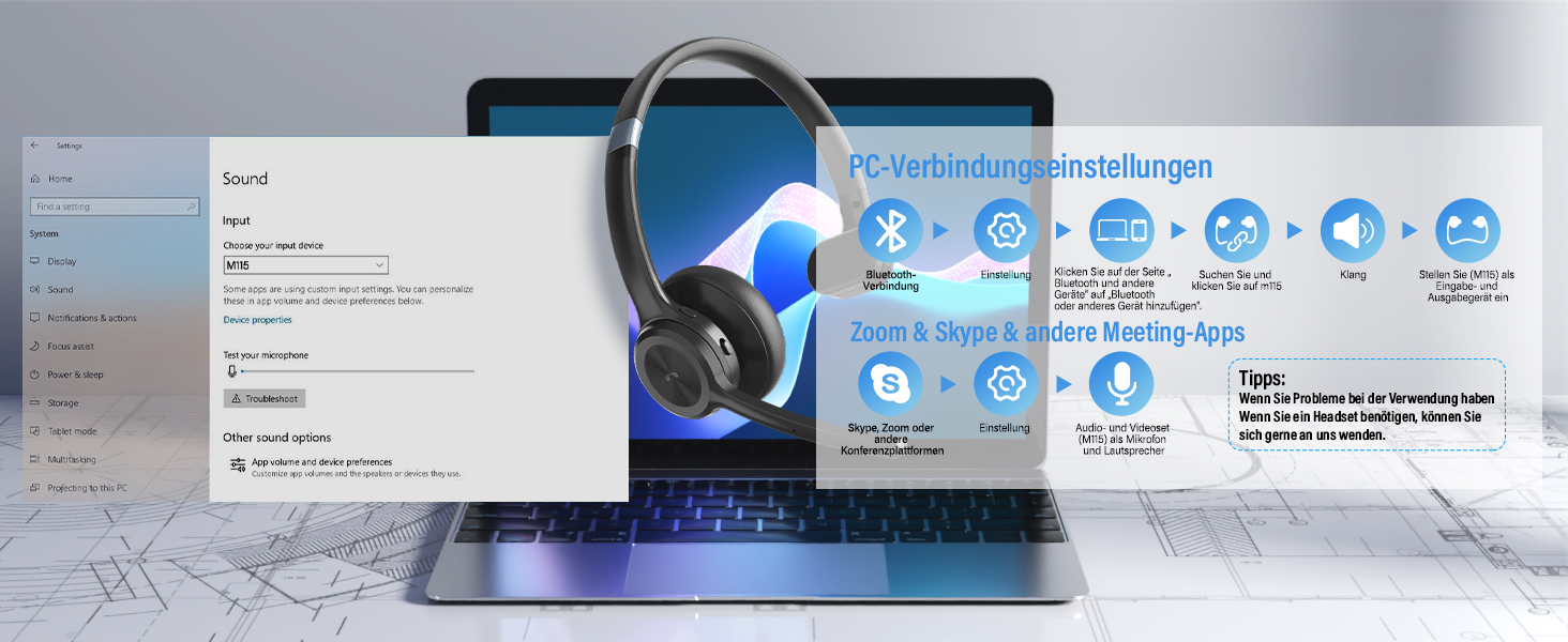 Bluetooth Headset mit Mikrofon