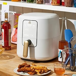 Modern Air Fryer (White Icing) with digital display
