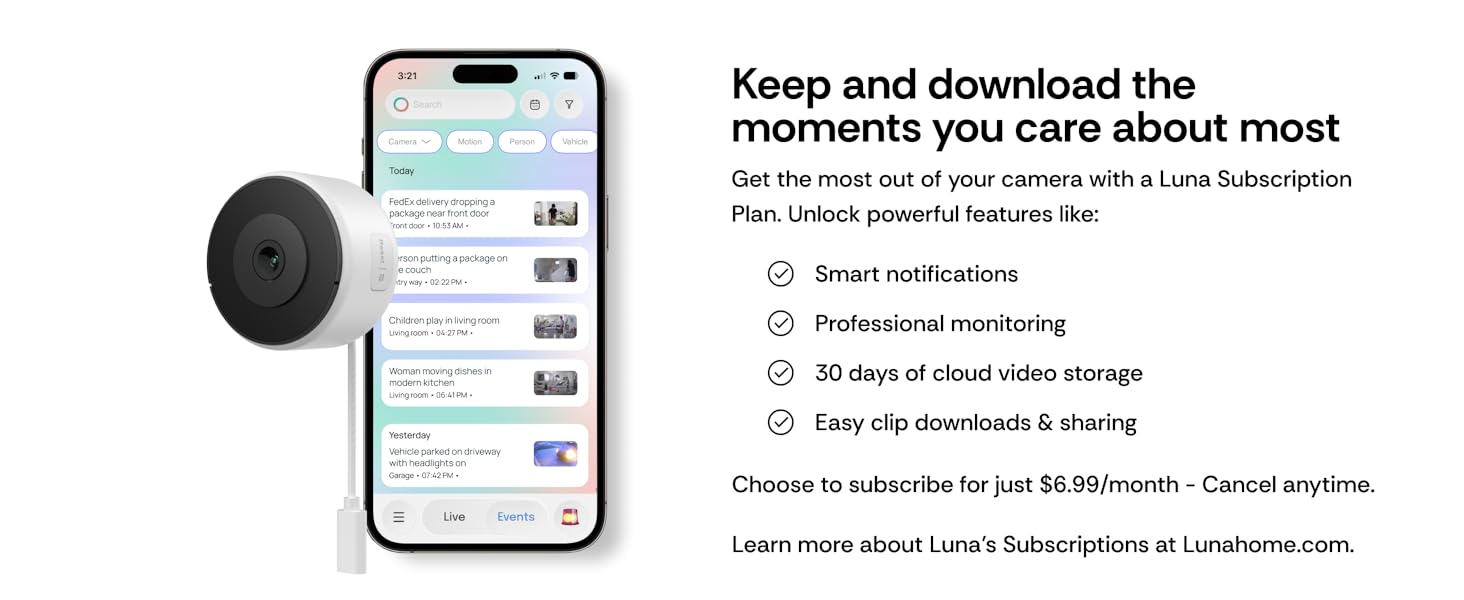 WiFi Indoor Cameras for Home Security with ChroMax Al Color Night Vision Person Motion Detection