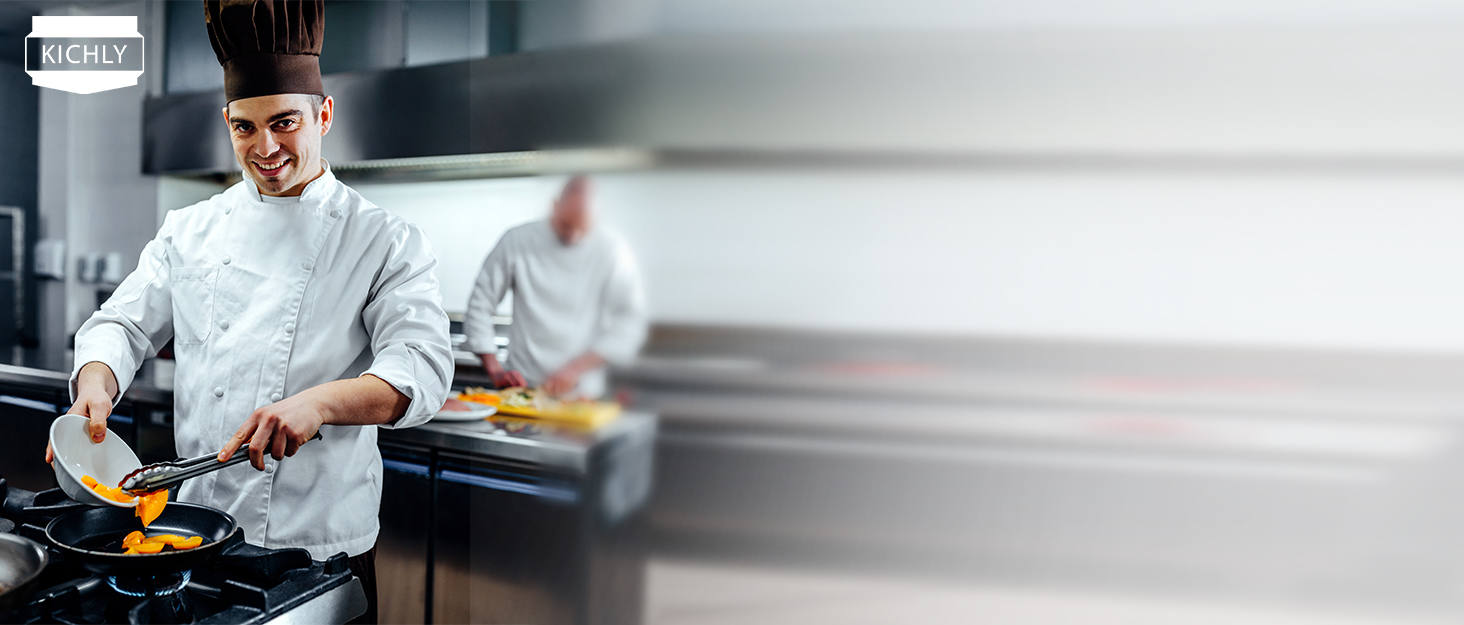 KICHLY Brand story background image, a chef cooking his meals