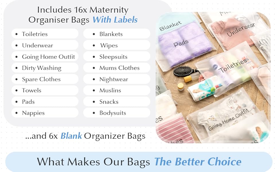 maternity bags for hospital for mum and baby