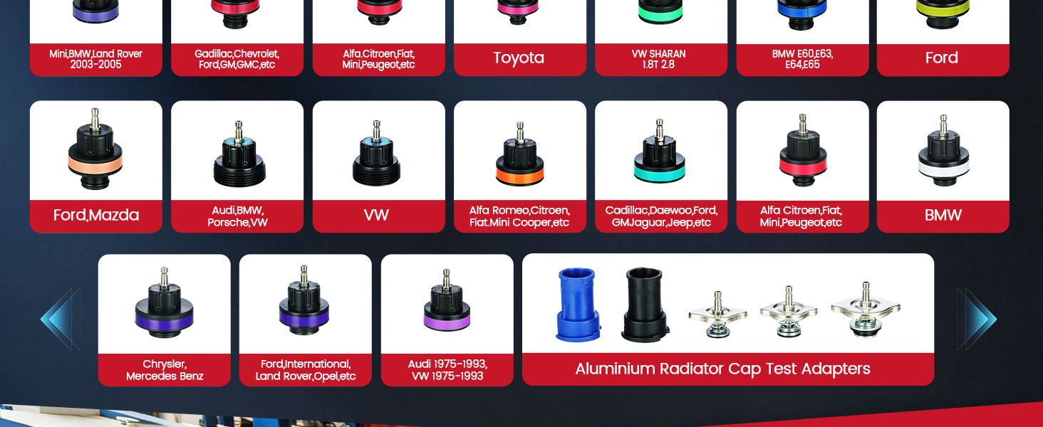 cooling system pressure tester kit