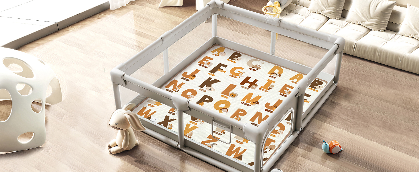 Baby Play Mat, 50&#34; X 50&#34; Foldable Foam Cushioned Play Mat