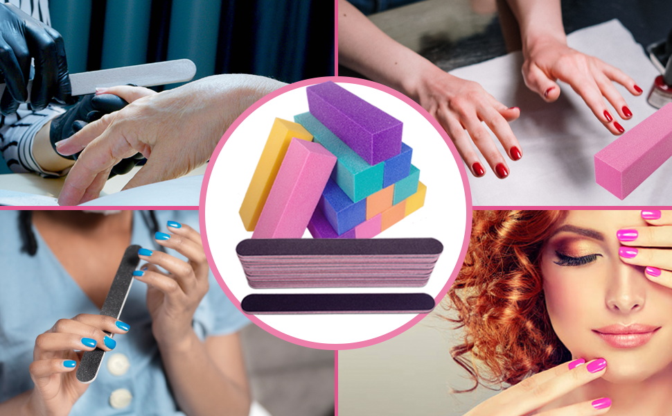 Nail Files and Buffers (24 Pack), Nail Buffer Block Nail